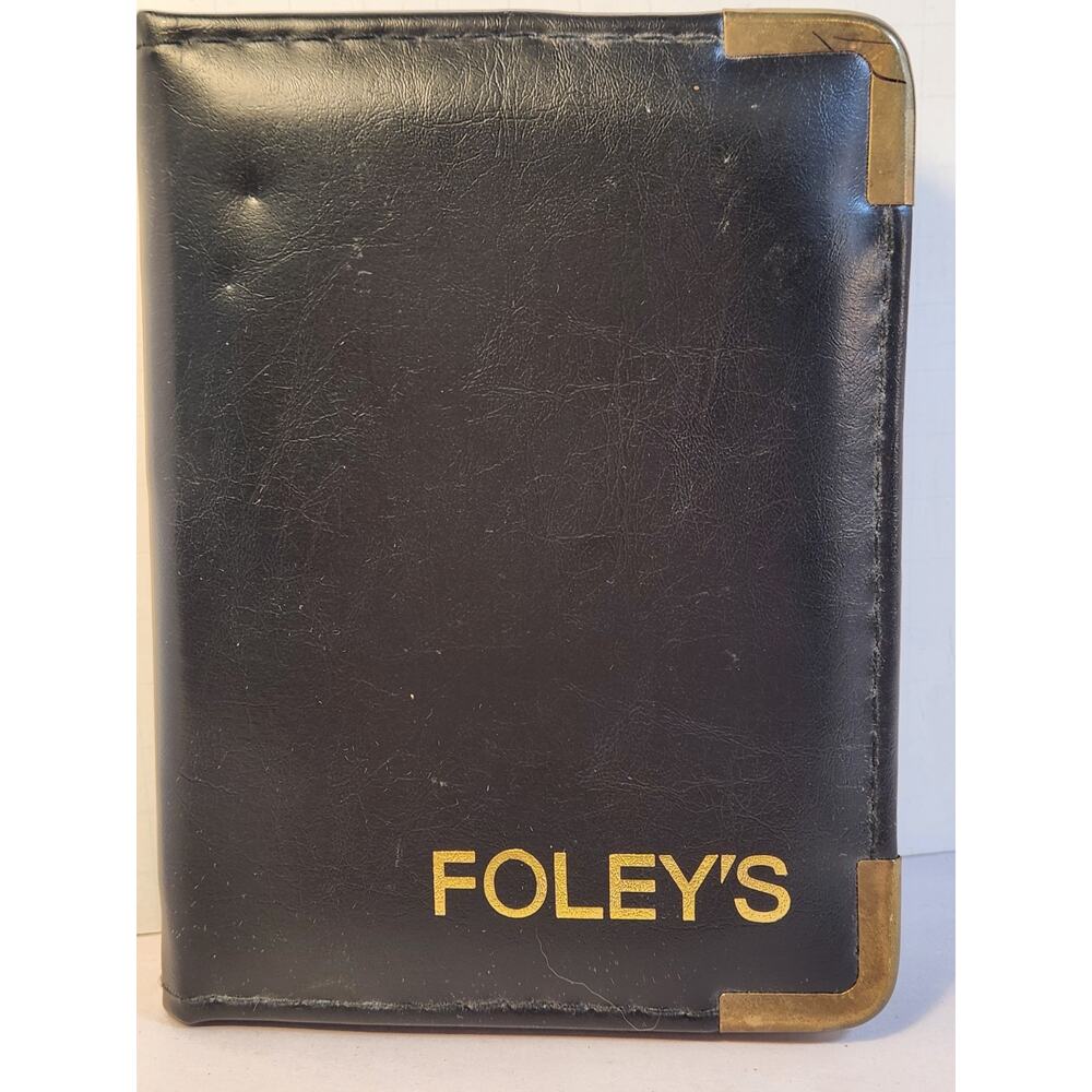 FOLEY'S Address Book Black & Gold Brass Trim Vintage